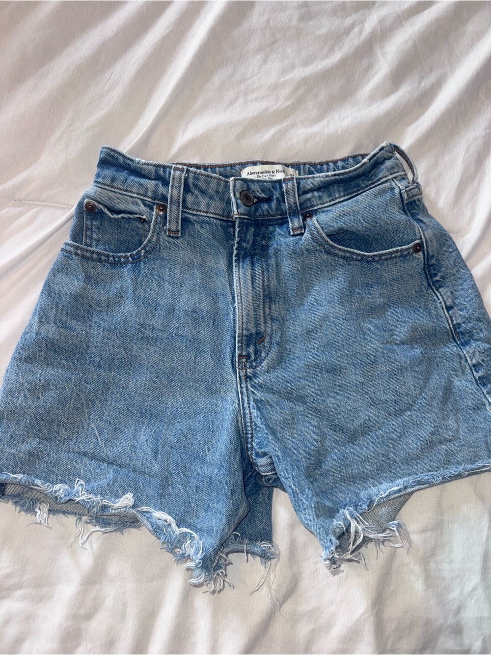Abercrombie & Fitch Light Blue High-Rise Denim Dad Shorts -Curve love